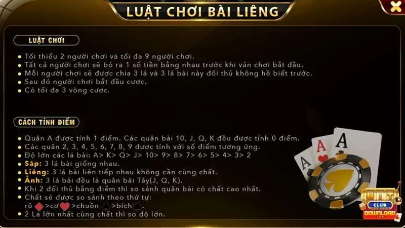 Liêng HITCLUB có cách chơi bài khá dễ hiểu 