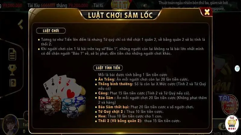 Sâm HITCLUB được cài đặt theo đúng luật chơi truyền thống  