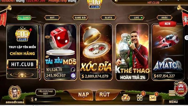 Xóc đĩa Hit club trực tuyến mô phỏng hình thức truyền thống